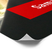 Red Graduate Script Modernes Foto Poster (Ecke)