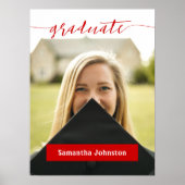 Red Graduate Script Modernes Foto Poster (Vorne)