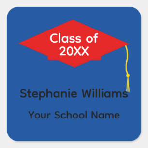 Red Graduation Cap #1-2 Stickers
