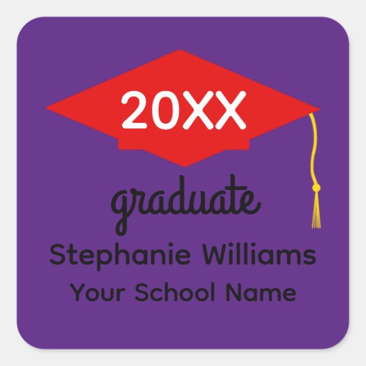 Red Graduation Cap #1-3 Stickers (Vorderseite)