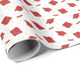 Red Graduation Cap Toss Geschenkpapier