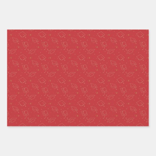 Red Graduation Cap Toss Geschenkpapier Set (Vorderseite 2)