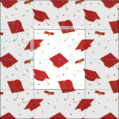 Red Graduation Cap Toss Stoff (Kachel)