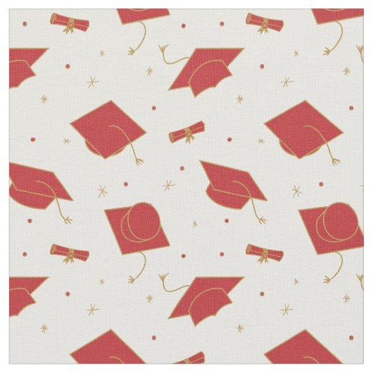 Red Graduation Cap Toss Stoff (Nahaufnahme)