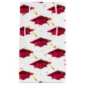 Red Graduation Cap with Confetti Kleine Geschenktüte (Vorderseite)