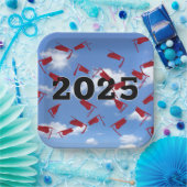 Red Graduation Caps 2025 in Sky Pappteller (Party)