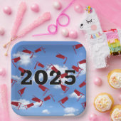 Red Graduation Caps 2025 in Sky Pappteller (Party)