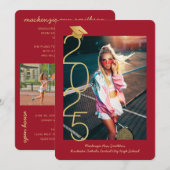 Red Graduation Foto 2023 Open House Einladung (Vorne/Hinten)