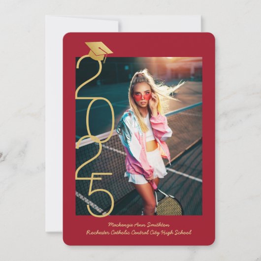 Red Graduation Foto 2023 Open House Einladung (Vorderseite)