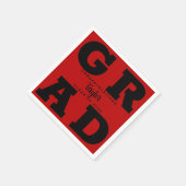 Red Graduation Party "Black on Scarlet" Serviette (Ecke)