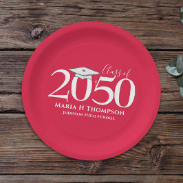 Red Graduation Party - einfach nach Maß Pappteller