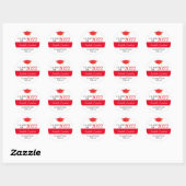 Red Graduation Party favorisiert Round Stickers (Blatt)