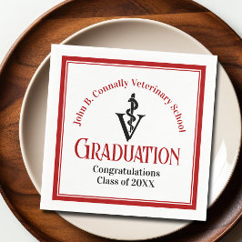Red Graduation Party of Custom Veterinary School Serviette
