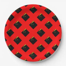 Red Graduation Party Paper Plates Pappteller
