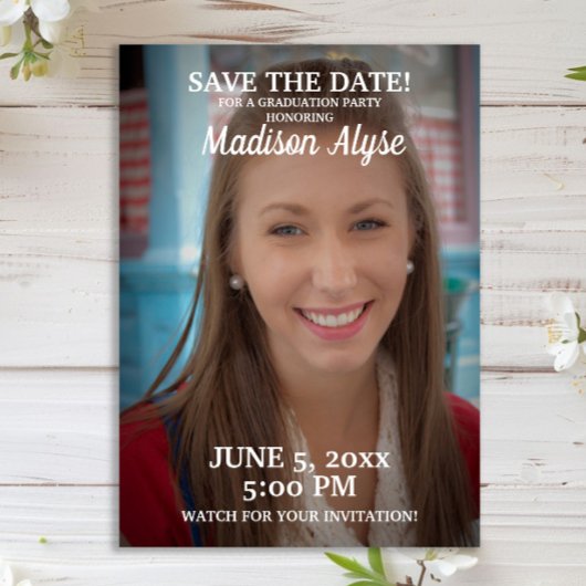 Red Graduation Party Rett Date Foto Save The Date