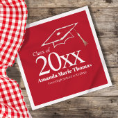 Red Graduation Script Name Class Year Design Serviette