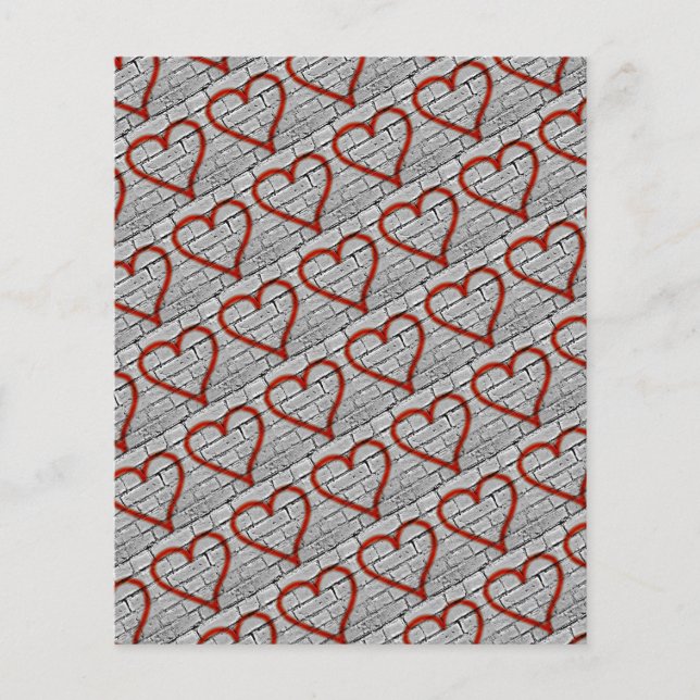 Red Graffiti Hearts Scrapbook Paper (Vorderseite)