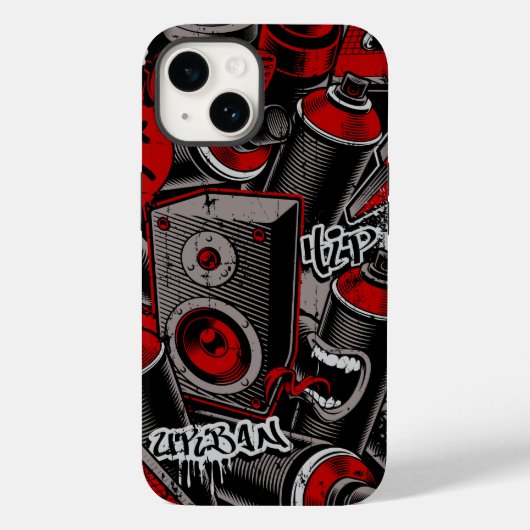 Red Graffiti Style iPhone | iPhone 14 Case-Mate Hülle (Rückseite)
