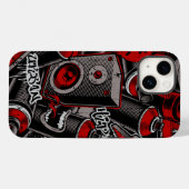 Red Graffiti Style iPhone | iPhone 14 Case-Mate Hülle (Rückseite (Horizontal))