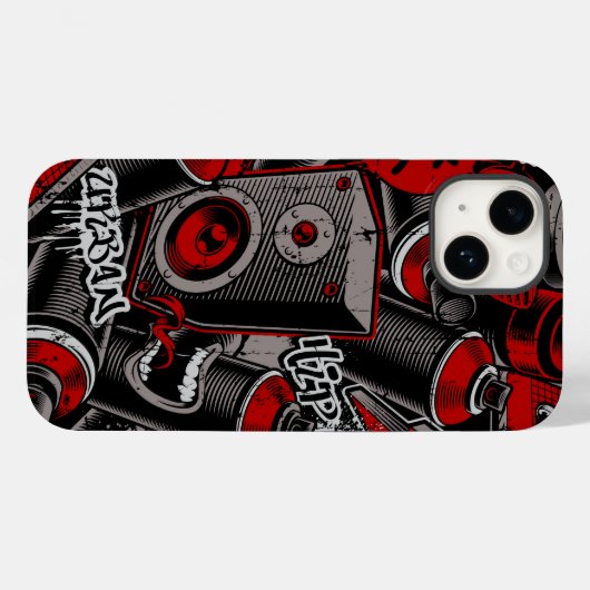 Red Graffiti Style iPhone | iPhone 14 Case-Mate Hülle (Rückseite (Horizontal))