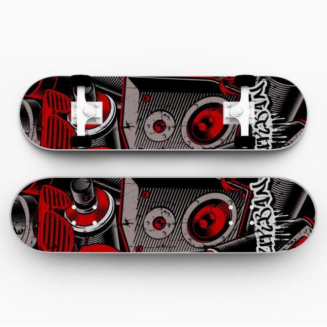 Red Graffiti Style Skateboard | Rotes Skateboard