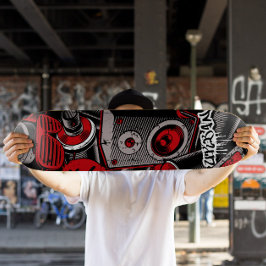 Red Graffiti Style Skateboard | Rotes Skateboard
