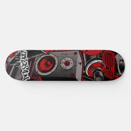 Red Graffiti Style Skateboard | Rotes Skateboard (Horizontal)