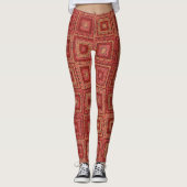 Red Granny Square Pattern Leggings (Vorderseite)