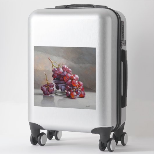 Red Grapes Still Life - from Original Oil Painting Aufkleber (Koffer)