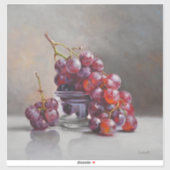 Red Grapes Still Life - from Original Oil Painting Aufkleber (Blatt)