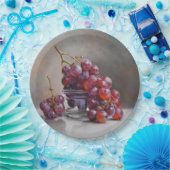 Red Grapes Still Life - from Original Oil Painting Pappteller (Party)