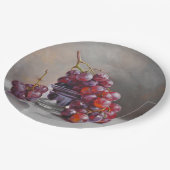 Red Grapes Still Life - from Original Oil Painting Pappteller (Schrägansicht)