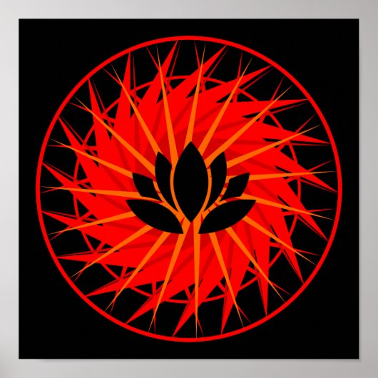 Red Graphic Lotus Poster (Vorne)