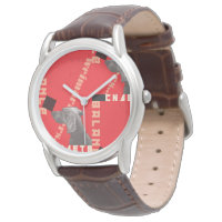 RED GRAPHIC WEIM Herrenuhr aus braunem Leder