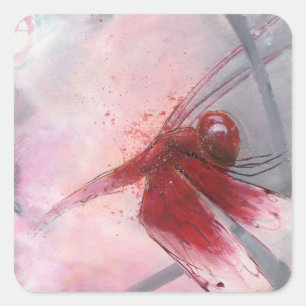 Red Grasshawk Quadratischer Aufkleber