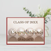 Red Gratulationen Graduate Abschluss Balloon Einladung (Stehend Vorderseite)