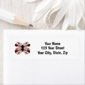 Red Grau and Black Butterfly Address Label (Insitu)