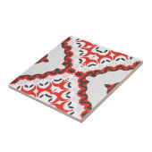 Red Grau Black & White Modern Ethnic Geometric Fliese (Seite)