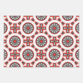 Red Grau Black & White Modern Ethnic Geometric Geschenkpapier Set (Vorderseite 3)