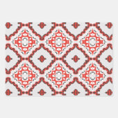 Red Grau Black & White Modern Ethnic Geometric Geschenkpapier Set (Vorderseite 2)