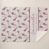 Red Grau Christmas Kardinal Bird Personalisierter  Sherpadecke (Vorderseite (Horizontal))