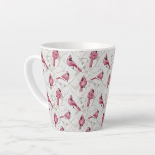 Red & Grau Weihnachts Kardinal Birds Muster Milchtasse