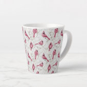 Red & Grau Weihnachts Kardinal Birds Muster Milchtasse (Rechte Ecke)