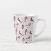 Red & Grau Weihnachts Kardinal Birds Muster Milchtasse (Rechts)