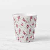 Red & Grau Weihnachts Kardinal Birds Muster Milchtasse (Vorderseite)