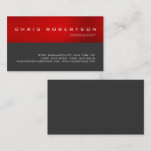 Red Grau White Attraktive Charming Business Card Visitenkarte (Vorne/Hinten)