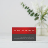 Red Grau White Attraktive Charming Business Card Visitenkarte (Stehend Vorderseite)