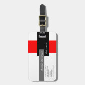 Red Grau White Black Minimalistisch Modern Schlich Gepäckanhänger (Vorderseite vertikal)