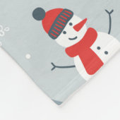 Red Grau & White Christmas Snowman Pattern Fleecedecke (Ecke)