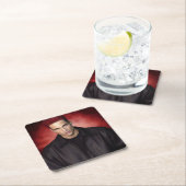 Red Gravity paper coaster Rechteckiger Pappuntersetzer (Vor Ort)